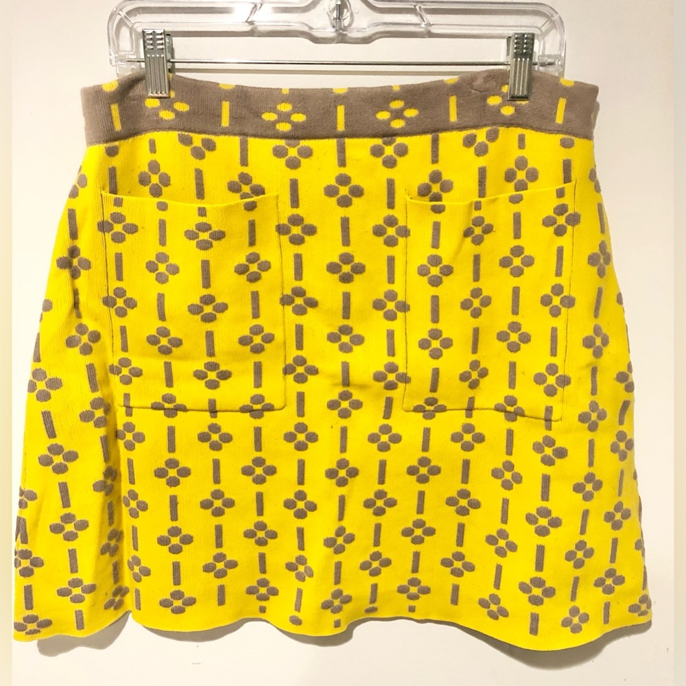 Maeve Yellow and Gray Mini Skirt